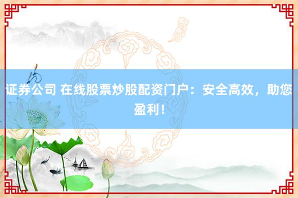 证券公司 在线股票炒股配资门户：安全高效，助您盈利！