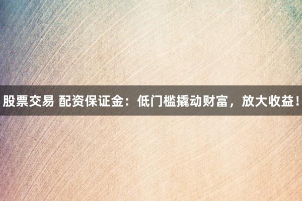 股票交易 配资保证金：低门槛撬动财富，放大收益！