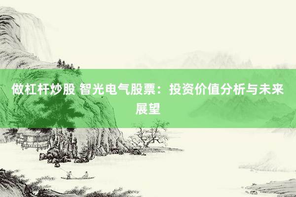 做杠杆炒股 智光电气股票：投资价值分析与未来展望