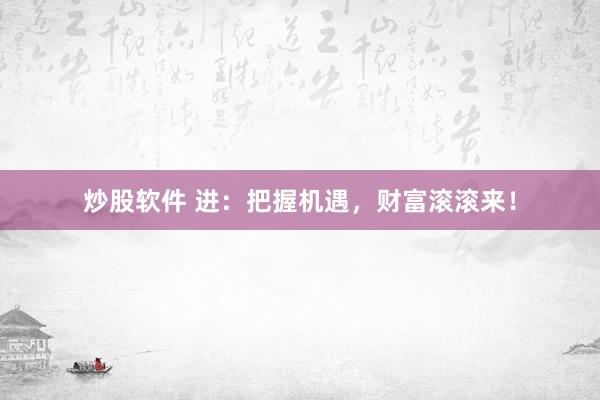 炒股软件 进：把握机遇，财富滚滚来！