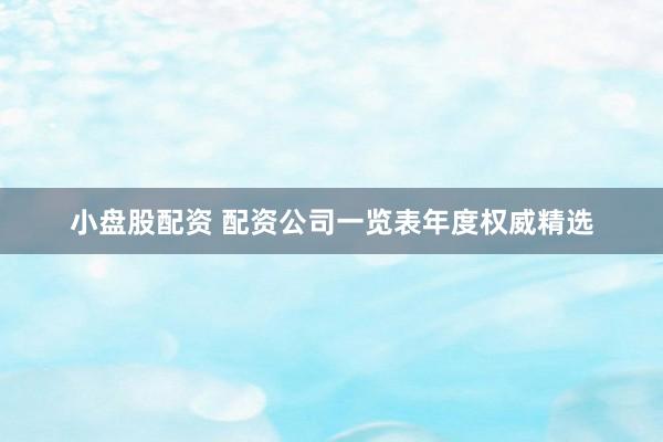 小盘股配资 配资公司一览表年度权威精选