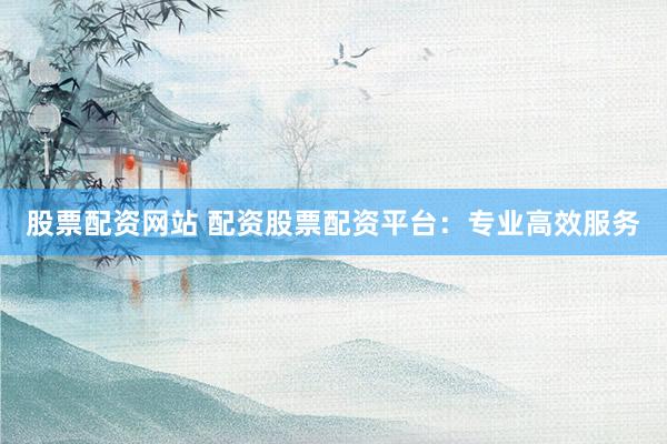 股票配资网站 配资股票配资平台：专业高效服务