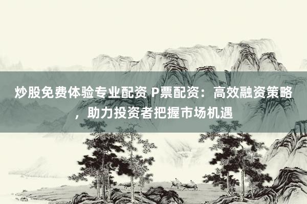 炒股免费体验专业配资 P票配资：高效融资策略，助力投资者把握市场机遇