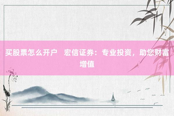 买股票怎么开户 宏信证券:专业投资,助您财富增值