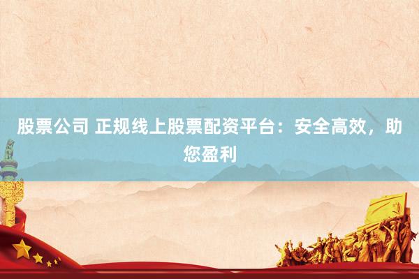 股票公司 正规线上股票配资平台：安全高效，助您盈利